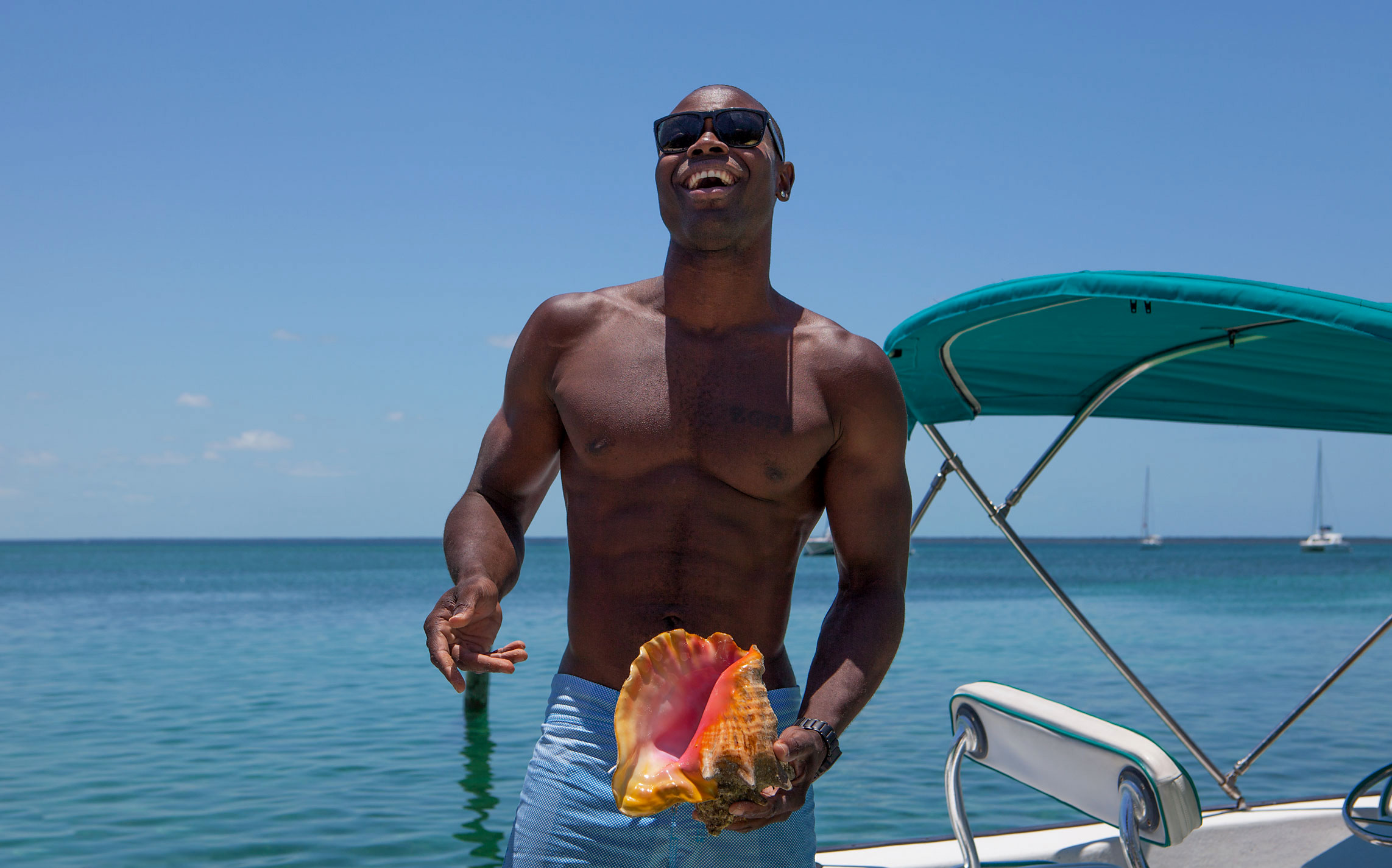 Bahamas Boat Conch Man