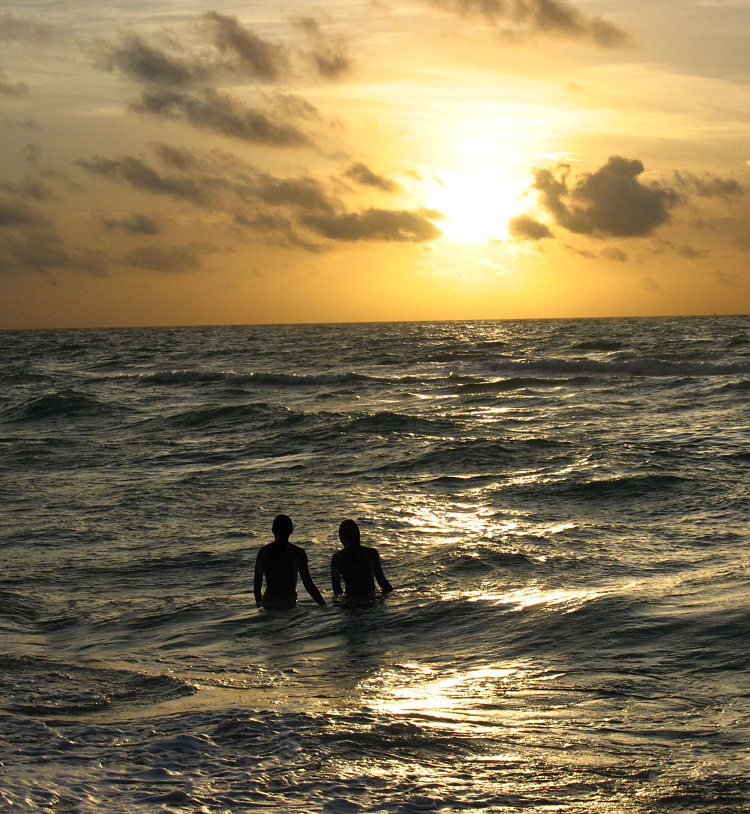 Two People Ocean Sunrise